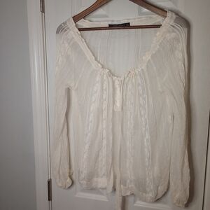 Elegant Cream Lace Women's Top